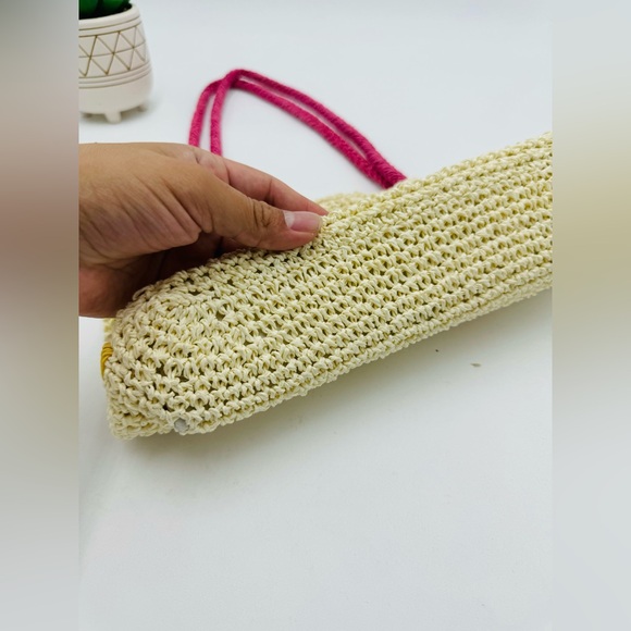 Rampage Y2K Woven Straw Embroidered Floral Mini Tote Shoulder Bag - Picture 4 of 8